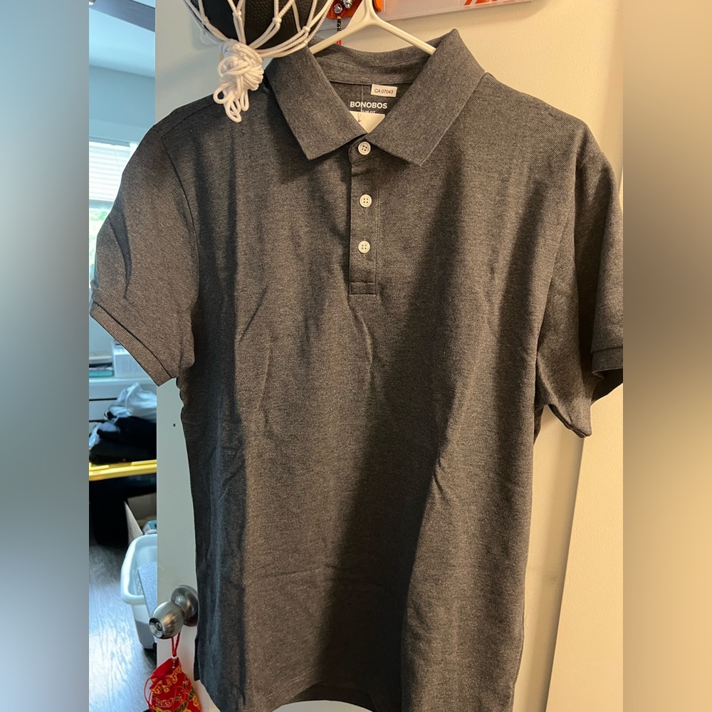 Bonobos dark grey polo in size small